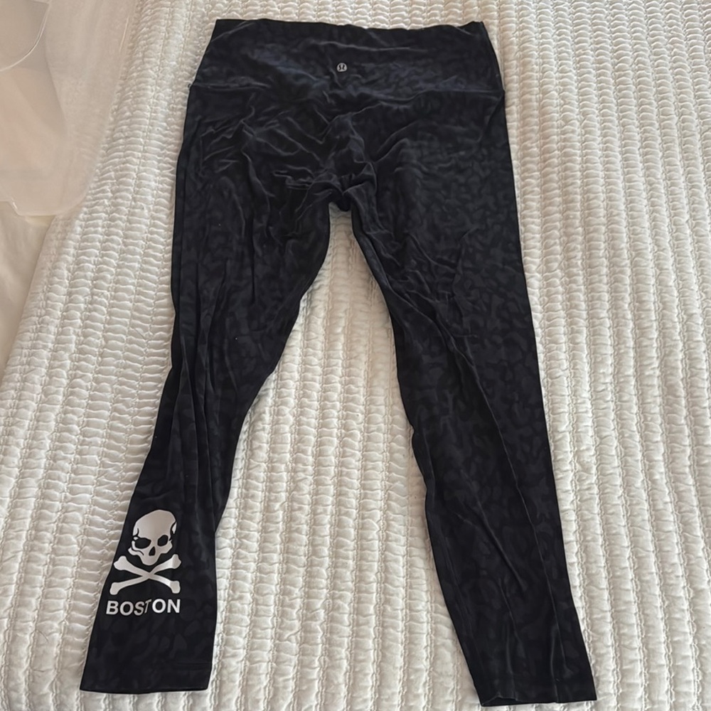 lululemon athletica Black Leggings with Skull Design